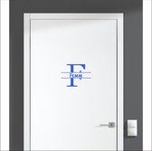 Sticker pour porte avec nom - Femm - Blauw