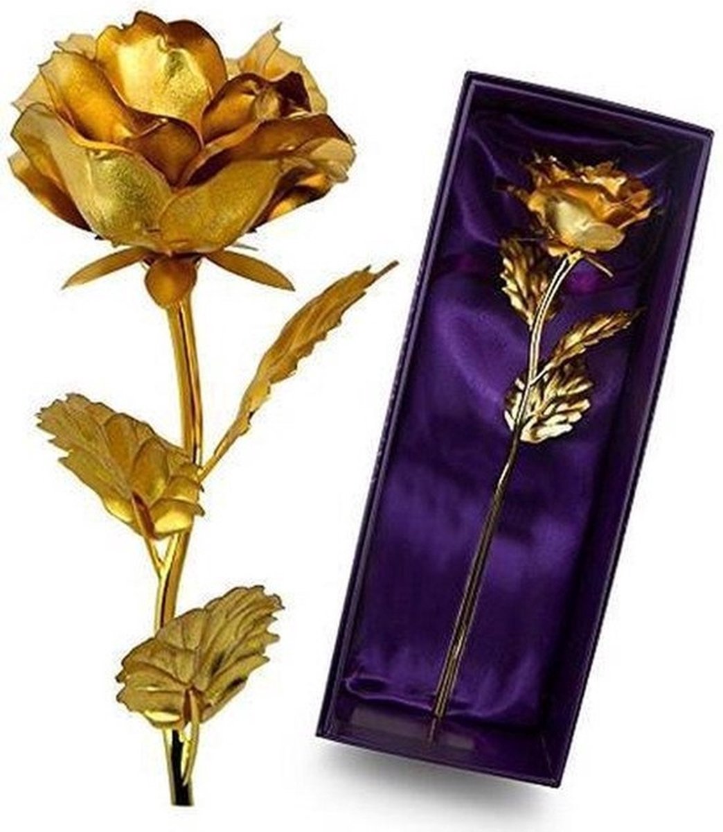 24K Gouden Roos - Incl. Certificaat + luxe + luxe bijpassende tas | Cadeautip | bol.com