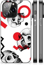 TPU Bumper iPhone 14 Pro Max GSM Hoesje met Zwarte rand Skull Red