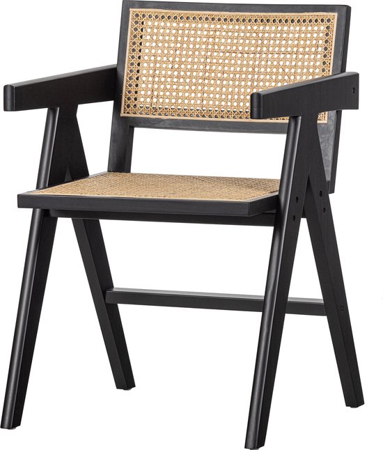 WOOOD Chaise de salle à manger Gunn - Rotin - Zwart - 80x54x54