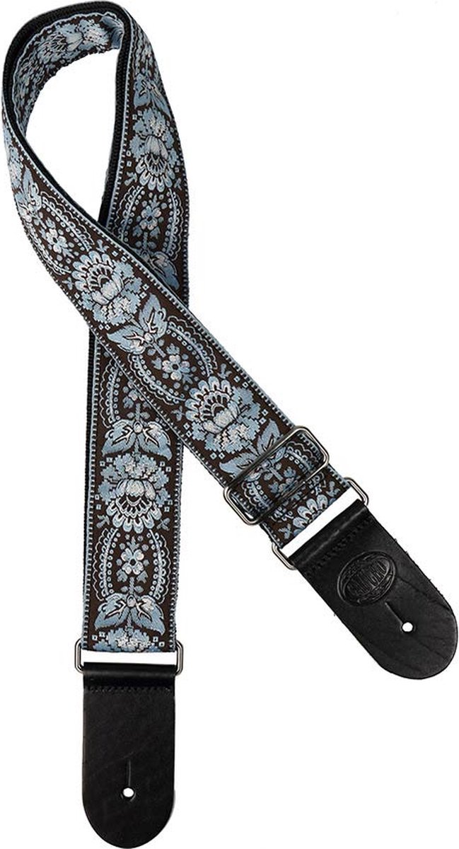 Gaucho GST-192-01 gitaarband, 2” jacquard weefsel, leren slips, veel kleuren