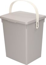 Excellent Houseware Gft afvalbakje voor aanrecht - 5,5L - klein - grijs - afsluitbaar - compostbakje
