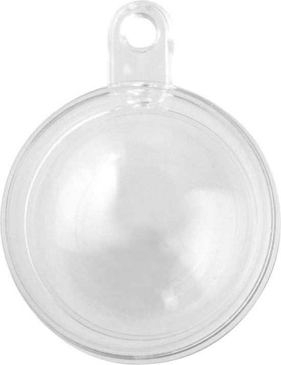 Pilikoll 40 stuks 6 cm kerstballen van kunststof acryl transparante