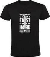 Stay true Rock hard Heren T-shirt | rock and roll | zang | rockmuziek | basgitaar | elektrische gitaar | drums