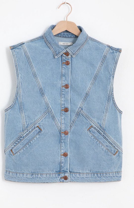Uomini Punk Rock Rivetto Cowboy Jeans Nero Gilet Gilet Uomini Moto Senza Maniche Giacca Denim Gilet, Nero , M