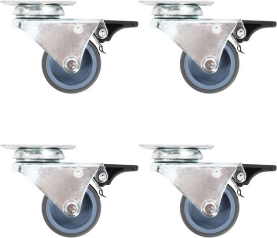 8 pcs Roulettes pivotantes doubles 50 mm