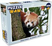 Puzzel Rode Panda - Bladeren - Boom - Legpuzzel - Puzzel 1000 stukjes volwassenen