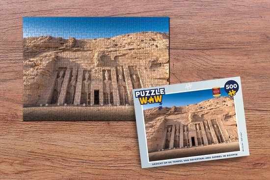 Puzzel Gezicht op de tempel van Nefertari Abu Simbel in Egypte - Legpuzzel - Puzzel 500 stukjes - PuzzleWow