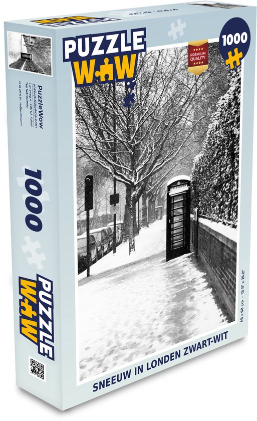 Puzzel Sneeuw in Londen zwart-wit - Legpuzzel - Puzzel 1000 stukjes  volwassenen | bol.com