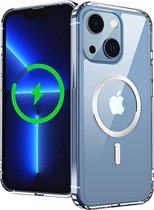 iPhone 13 hoesje met magnetische oplaadfunctie - Transparant Cover met Extra Camera Bescherming - Shockproof - Compatible voor iPhone 13 - Doorzichtig