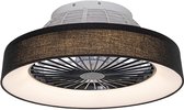 QAZQA emily - LED Plafondventilator met Verlichting | Lamp en Afstandsbediening - 1 lichts - Ø 47 cm - Zwart - Woonkamer | Slaapkamer | Keuken