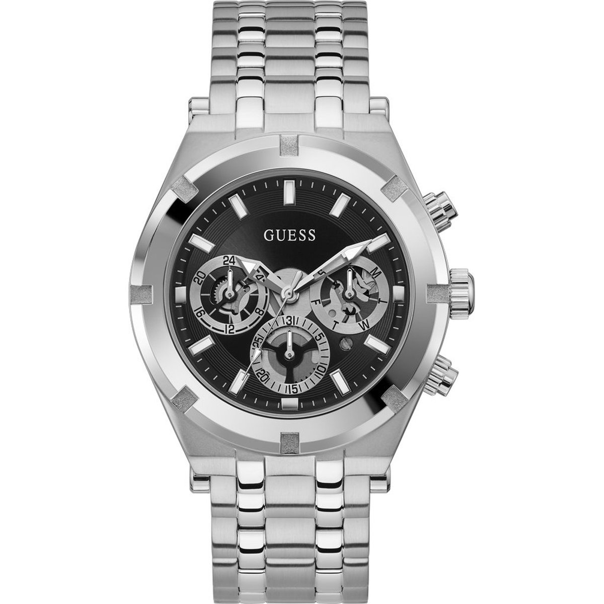 Guess watches continental GW0260G1 Mannen Quartz horloge - 44 mm - Zilverkleurig