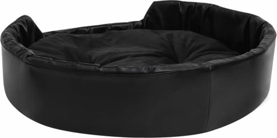 VDXL Hondenmand 90x79x20 cm pluche en kunstleer zwart