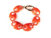 Bracelet Modèle Ovale avec maillons acryliques orange