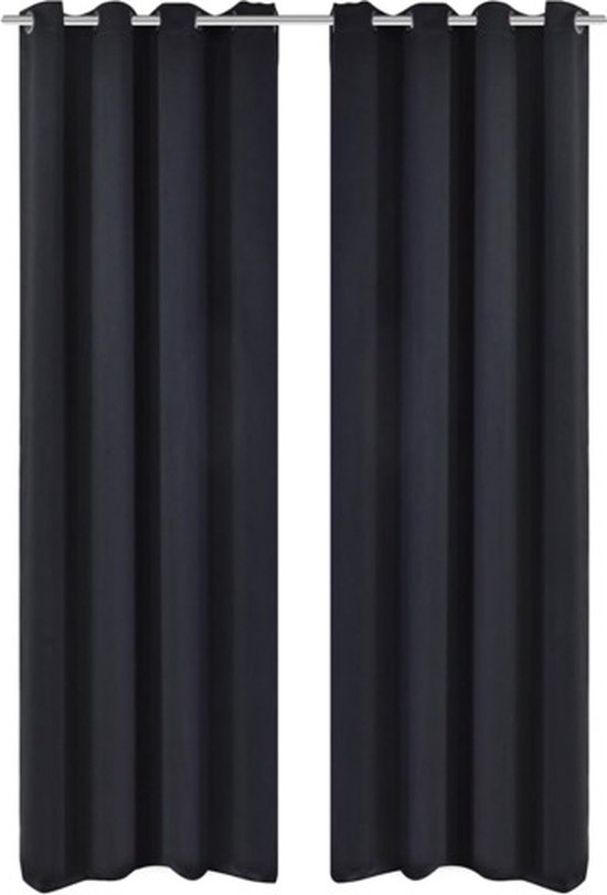 vidaXL-Gordijnen-met-metalen-ringen-verduisterend-135x175-cm-zwart-2-st