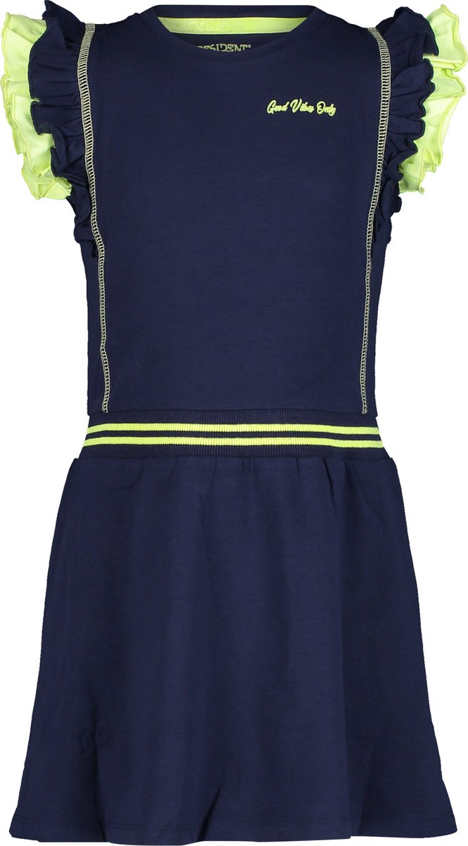 4PRESIDENT Meisjes jurk - Navy Blue - Maat 128 - Meisjes jurken