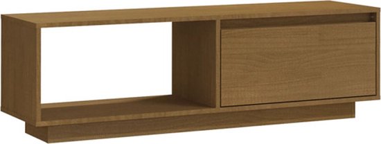 vidaXL - Tv-meubel - 110x30x33,5 - cm - massief - grenenhout - honingbruin