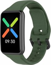 Siliconen Smartwatch bandje - Geschikt voor Oppo Watch Free siliconen bandje - donkergroen - Strap-it Horlogeband / Polsband / Armband - Watch Free