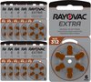 60 Batterijen voor gehoorapparaten Rayovac 312, 10 Plaquettes (PR41)