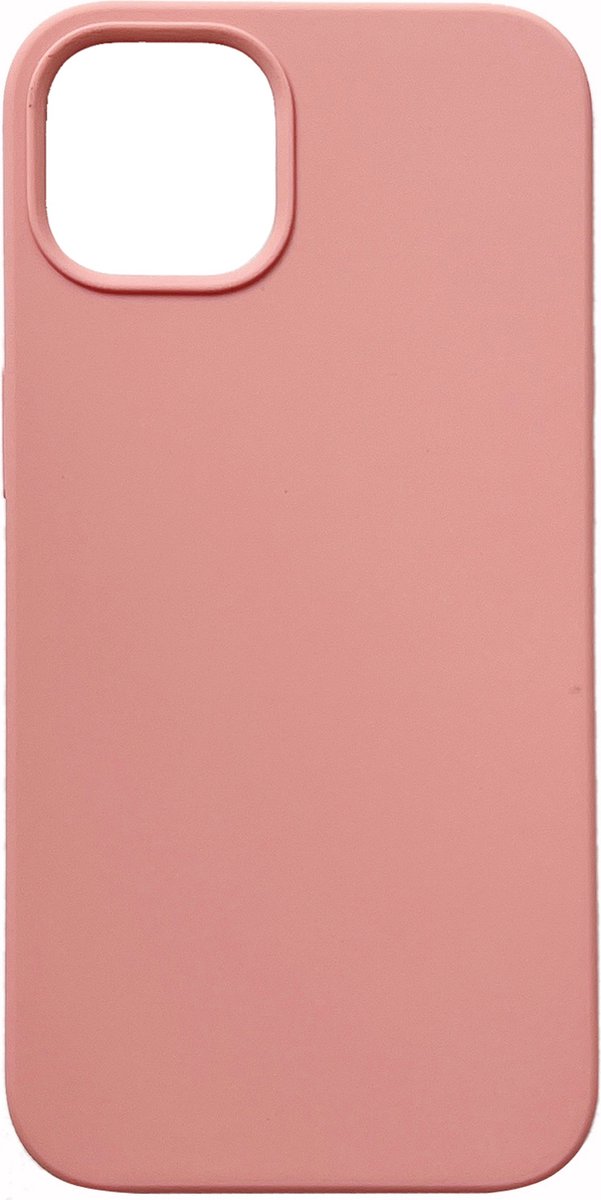 Casemania Hoesje Geschikt voor Apple iPhone 13 - Zalm Roze - Liquid Siliconen Back Cover