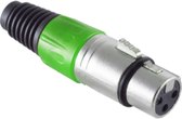 XLR 3-pins (v) connector met plastic trekontlasting - grijs/groen