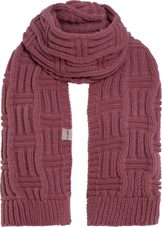 Knit Factory Bobby Gebreide Sjaal Dames & Heren - Herfst- & Wintersjaal - Grof gebreid - Langwerpige sjaal - Wollen Sjaal - Dames sjaal - Heren sjaal - Unisex - Stone Red - Rood - 200x30 cm