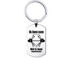 Sleutelhanger RVS - Ik Ben Een Dakdekker