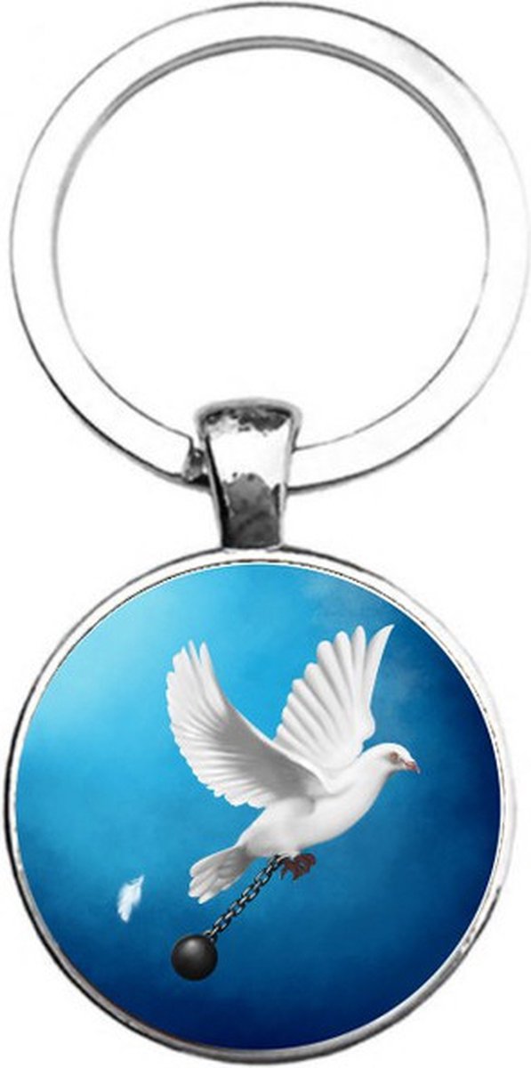 Sleutelhanger Glas - Duif