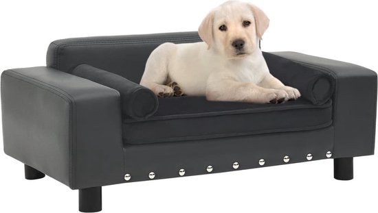 Hondenbank 69x49x40 cm pluche donkergrijs kopen