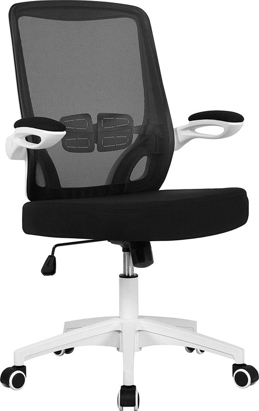 Bureaustoel, managersstoel, ergonomische draaistoel, in hoogte verstelbaar, met opklapbare armleuning