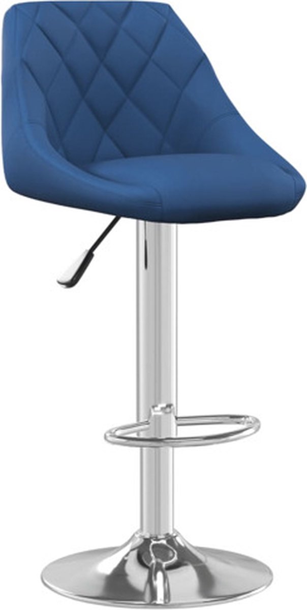 vidaXL - Barkruk - fluweel - blauw