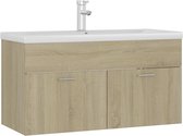 vidaXL Meuble lavabo avec lavabo intégré Aggloméré Chêne Sonoma
