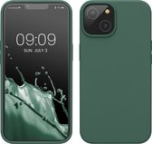 kwmobile telefoonhoesje geschikt voor Apple iPhone 14 - Hoesje met siliconen coating - Smartphone case in dennengroen