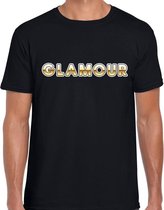 Fout Glamour t-shirt zwart met goud voor heren - fun tekst shirt S