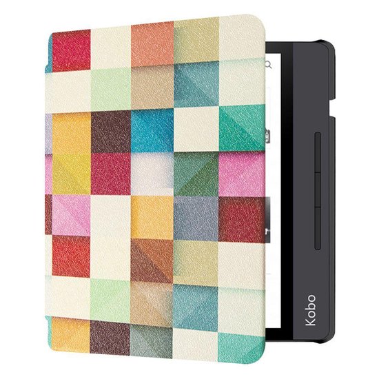 - Kobo Libra H2O Hoes - Book Cover Gekleurde Vierkanten