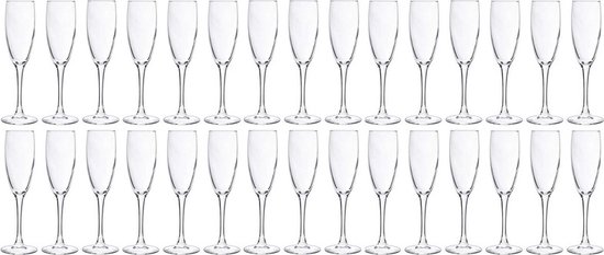 30x Champagneglazen/flutes 190 ml - 19 cl - Champagne glazen - Champagne drinken - Champagneglazen van glas