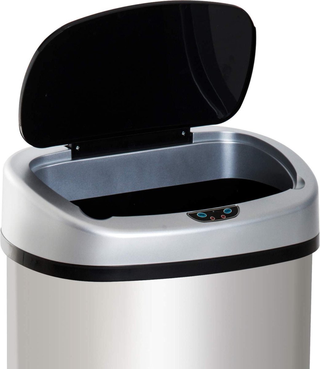 Automatisch Openende RVS Prullenbak Met Infrarood Sensor Vuilniszakken Afvalemmer...