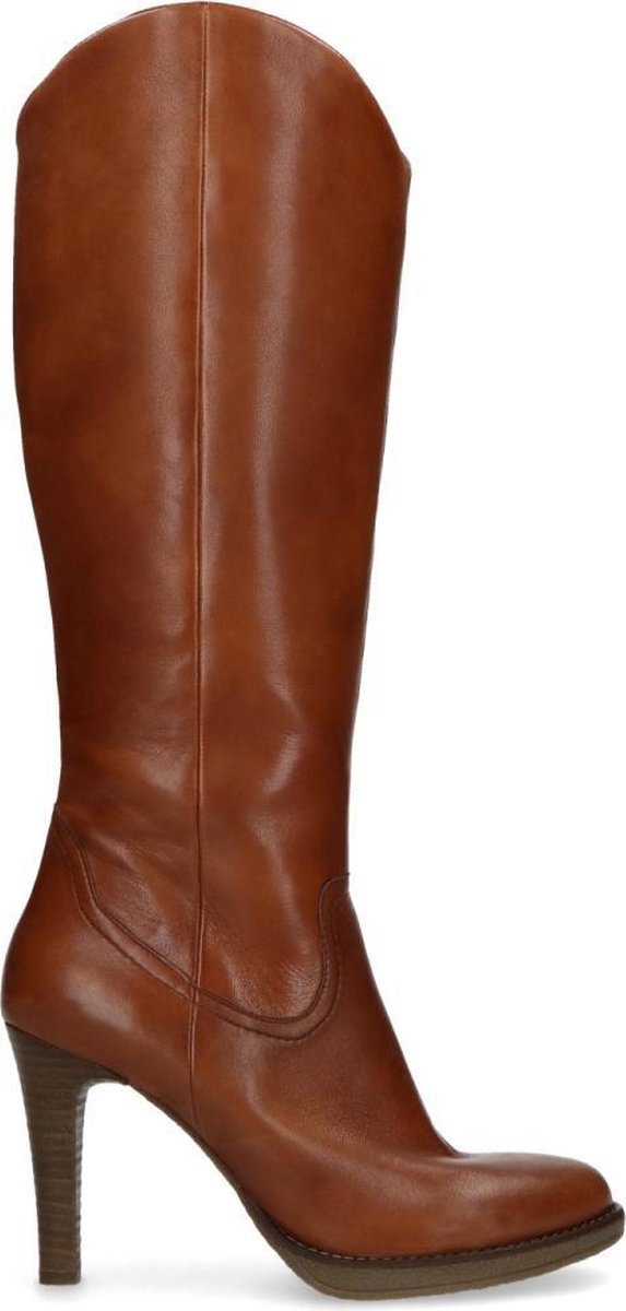 Sacha - Dames - Cognac leren hoge laarzen - Maat 39 | bol.com