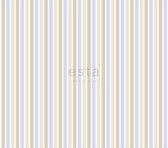ESTAhome stof strepen zacht blauw en beige - 185806 - 157 cm