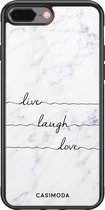 iPhone 8 Plus/7 Plus hoesje glass - Live laugh love | Apple iPhone 8 Plus case | Hardcase backcover zwart