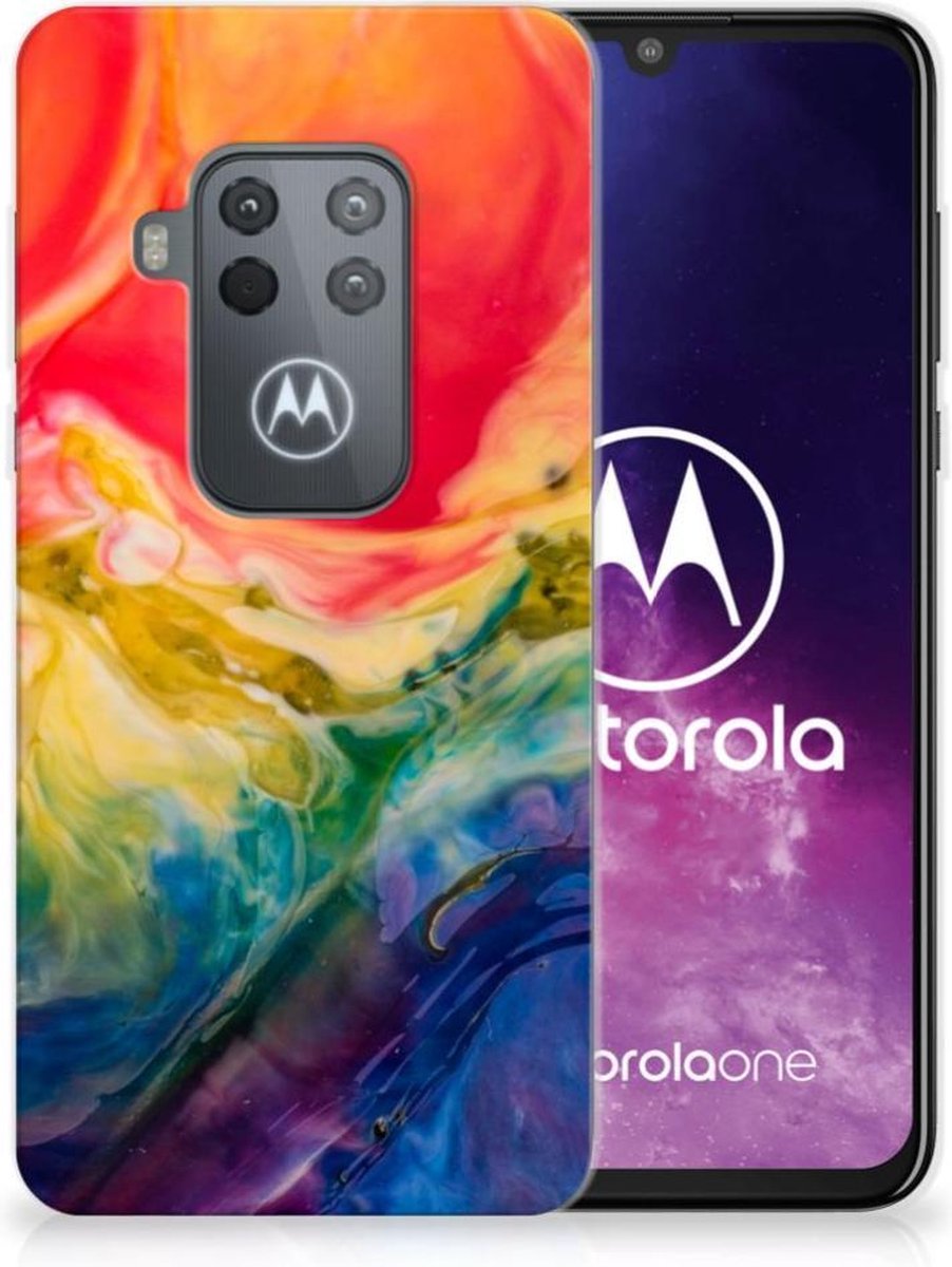 Hoesje maken Motorola One Zoom Watercolor Dark