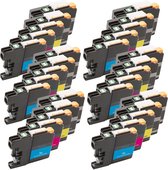Print-Equipment Inkt cartridges / Alternatief Spaarset 30 Brother LC-121 LC-123 (12xBK, 6xC,M,Y) | Brother DCP-J132W/  DCP-J152W/  DCP-J172W/  DCP-J552D