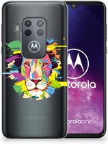 Telefoonhoesje met Naam Motorola One Zoom Lion Color