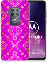 Motorola One Zoom Siliconen Hoesje Barok Roze