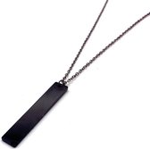 Minimalist Ketting met Blanco Hanger | Zwart | Ketting Mannen | Heren Ketting | Ketting Dames | Mannen Cadeautjes | Cadeau voor Man | Valentijn Cadeautje voor Hem