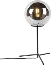 QAZQA pallon - Art Deco Tafellamp - 1 lichts - H 455 mm - Zilver -  Woonkamer | Slaapkamer | Keuken