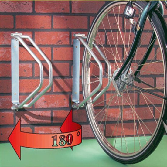 Support mural 4toolz vélo rotatif à 180 degrés - couleur argent