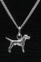 Zilveren Border terrier ketting hanger - klein