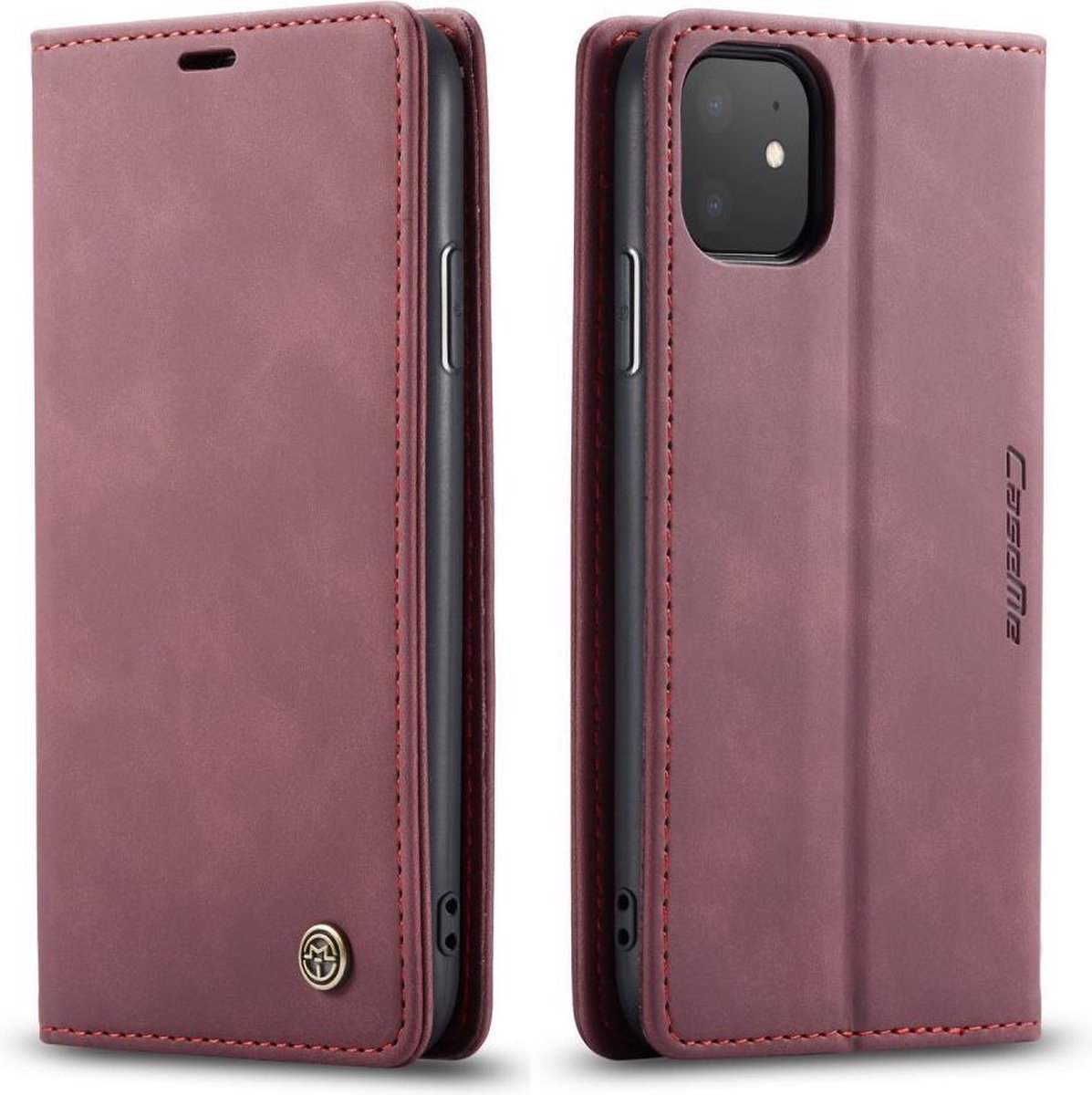 CaseMe Book Case - Geschikt voor iPhone 11 Hoesje - Bordeaux