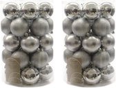 Kerstballen mix zilver 68 stuks - Mix - Plastic kerstballen - Kerstboomversiering zilver